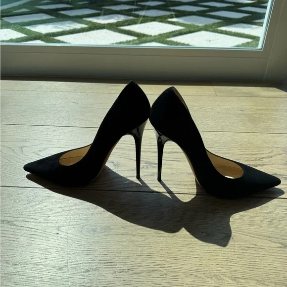 Jimmy Choo Black Suede Love Pointed Toe Pumps 100, Size 41 - Picture 5 of 12